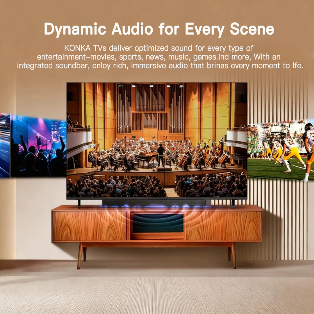 KONKA Smart TV Tizen OS 30W Soundbar HDR Theater Audio