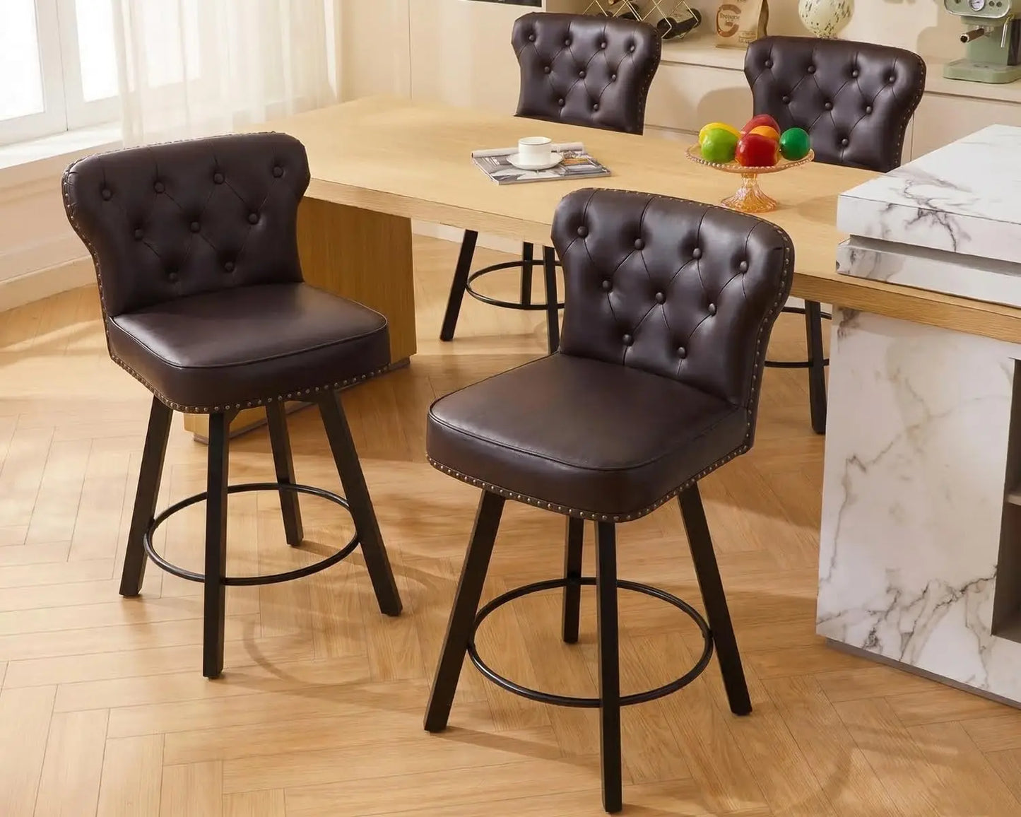 Guangbai Counter Height Bar Stools Set Of 4 Mid Century