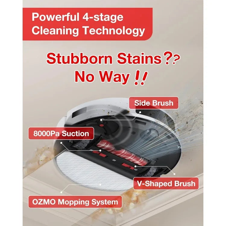 Hign-Concerned C12 Robot Vacuum And Mop With 8000Pa Suction