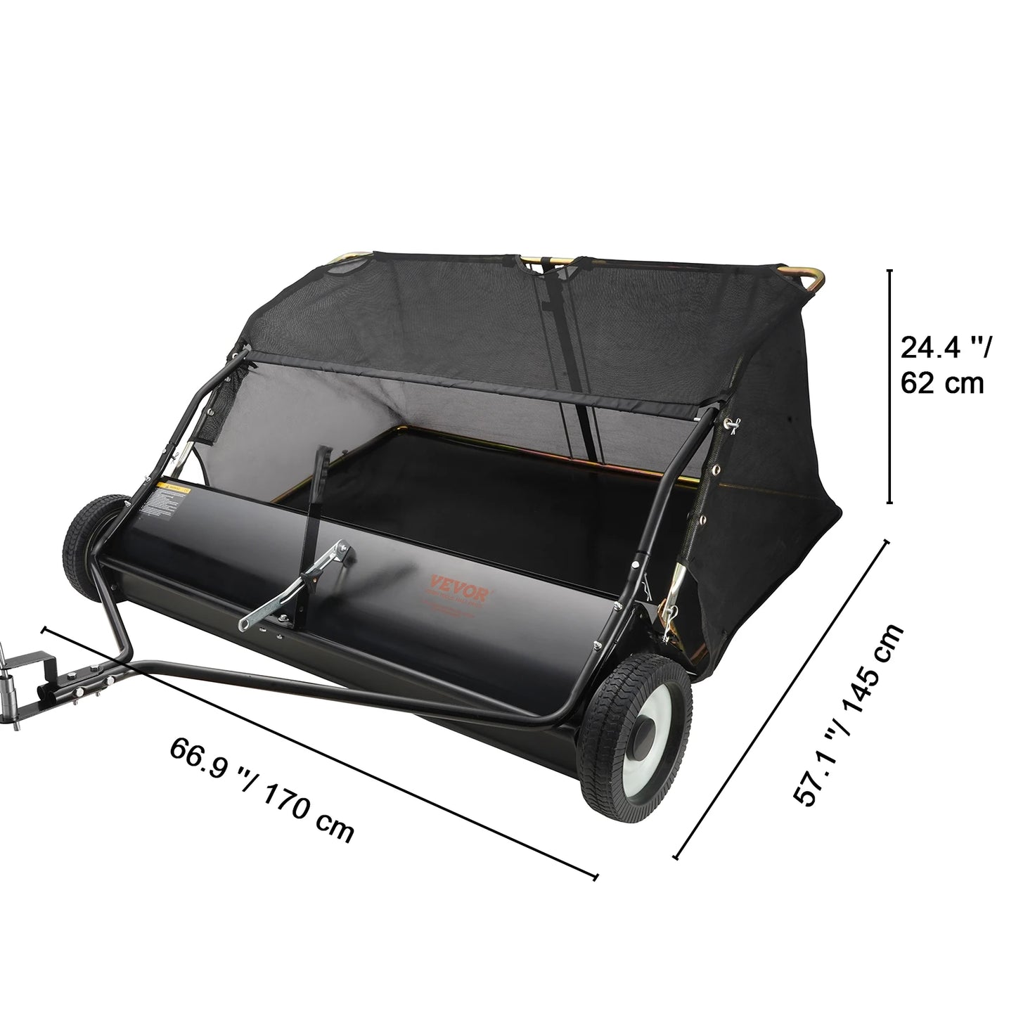 SucceBuy Tow Behind Lawn Sweeper With Large Capacity