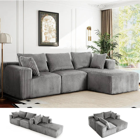 DAFIFY L Shaped Modular Sectional Sofa With Sleeper Chaise
