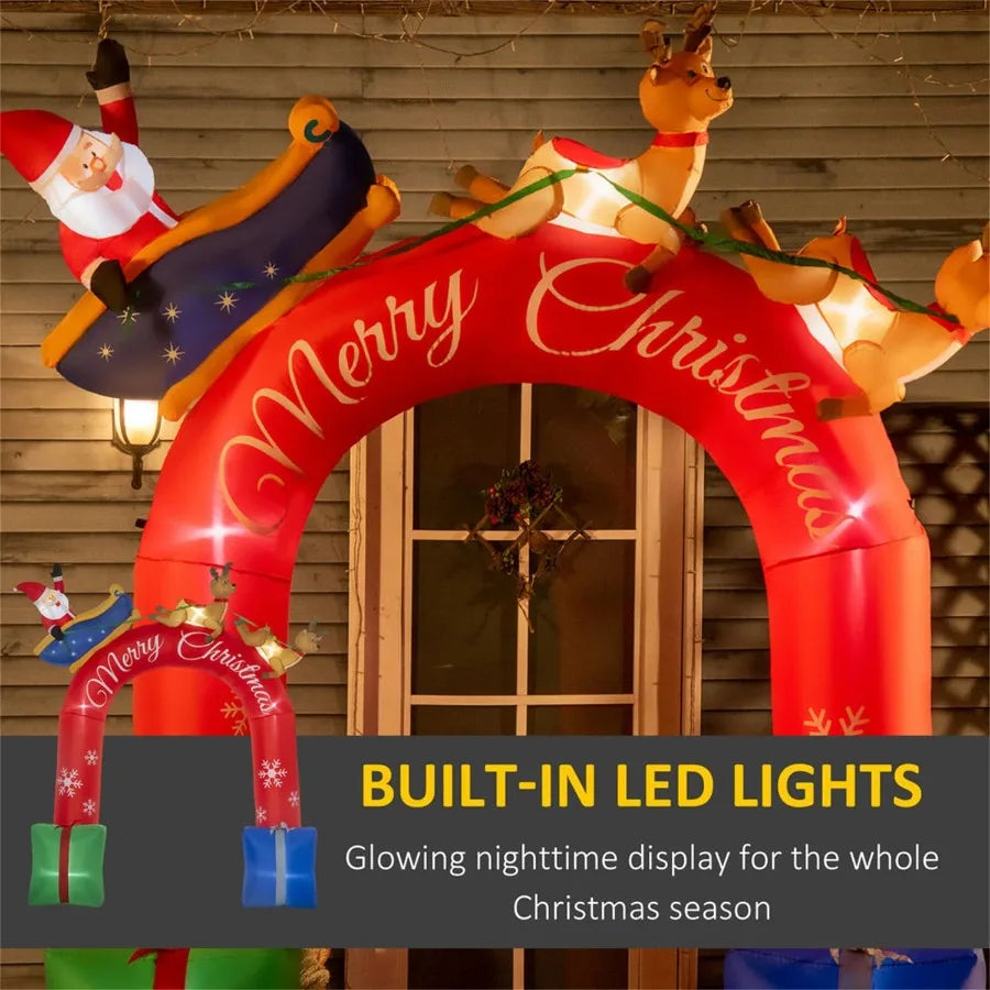 Hign-concerned Santa Sled Arch Outdoor LED Inflatable