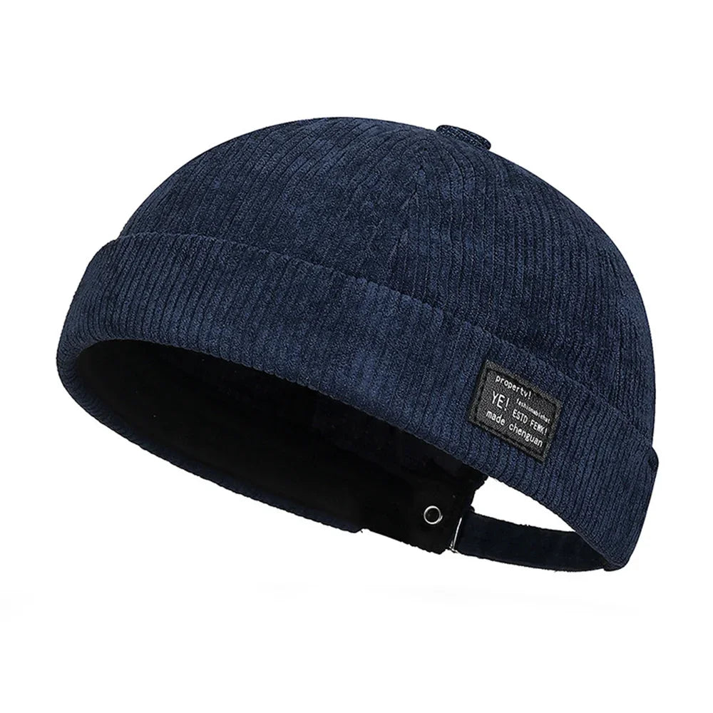Brimless Skullies Cap Vintage Cotton Beanie for Men