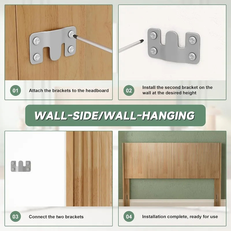 Hign-concerned Wood Headboard Modern Farmhouse Wall Mounted