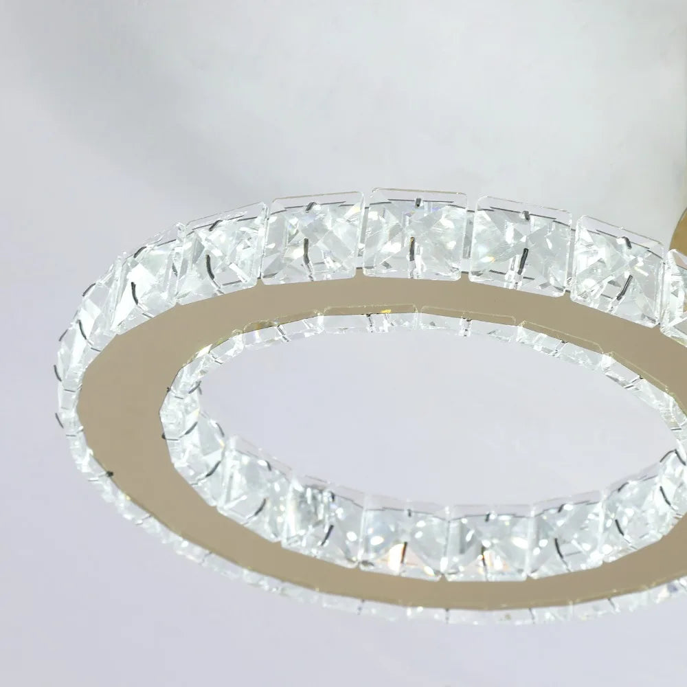 Led Ceiling Light Crystal Chandelier For Living Room Gold Finish