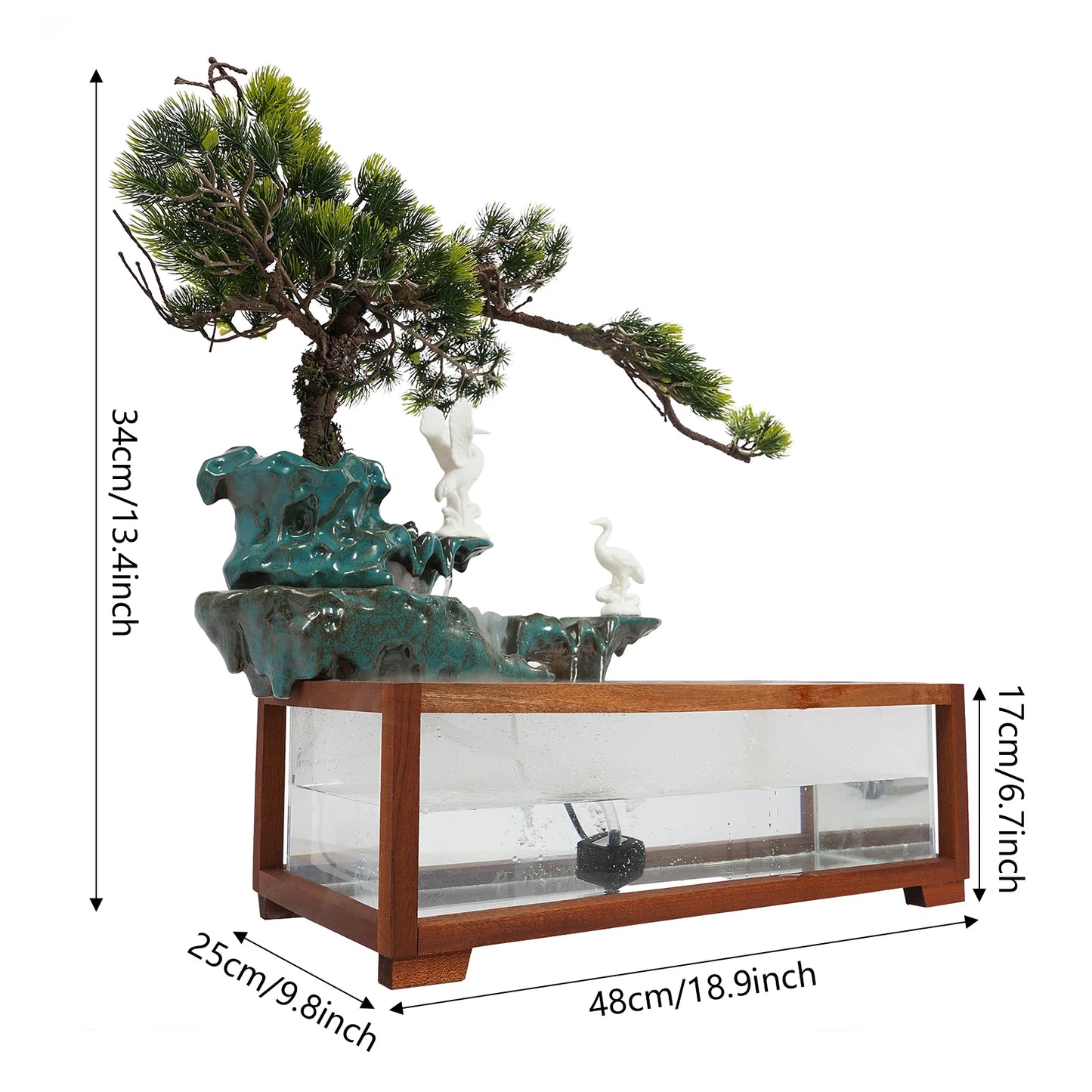 Hign-concerned Led Tabletop Fish Tank Fountain Ornament