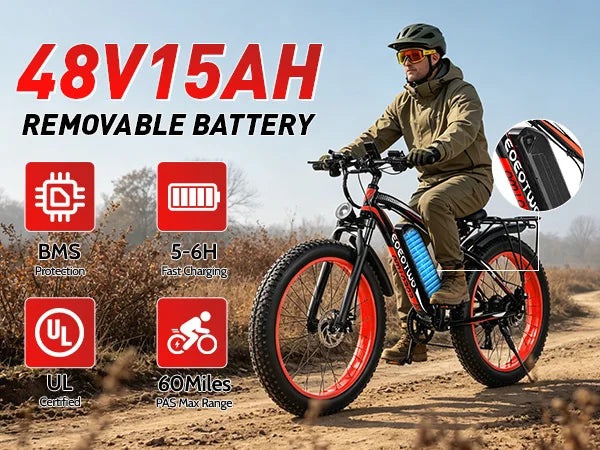 EOEOTWO 1500W Fat Tire Electric Bike For Adults 34MPH