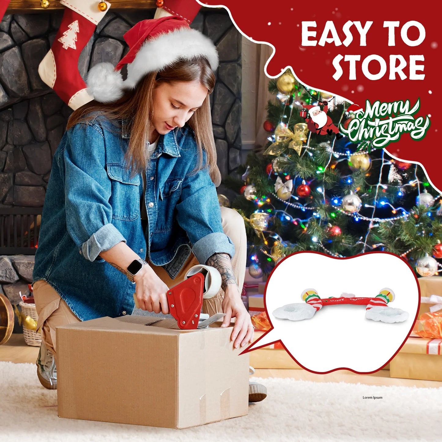 Hign-concerned Chemical Inflatable Santa Arch With LED