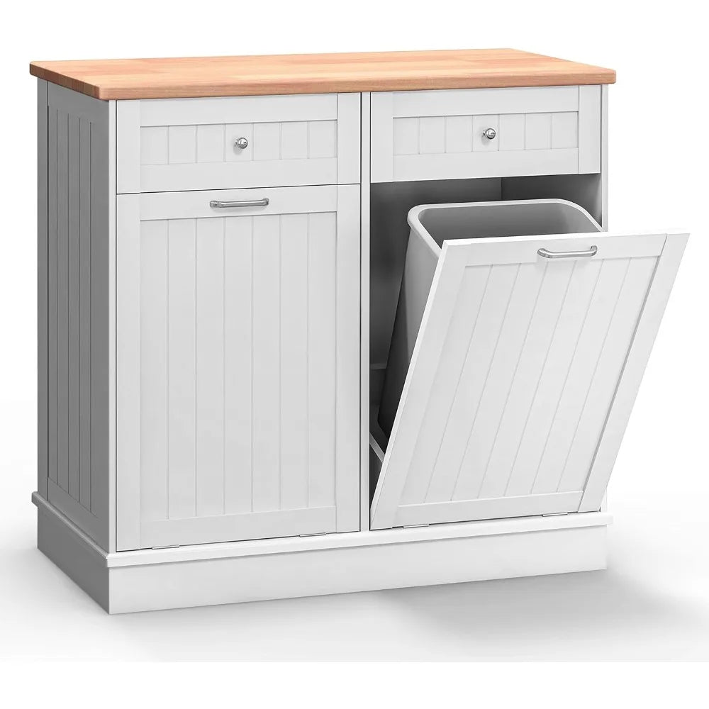 Hignconcerned Tilt Out Trash Cabinet Freestanding Sorter