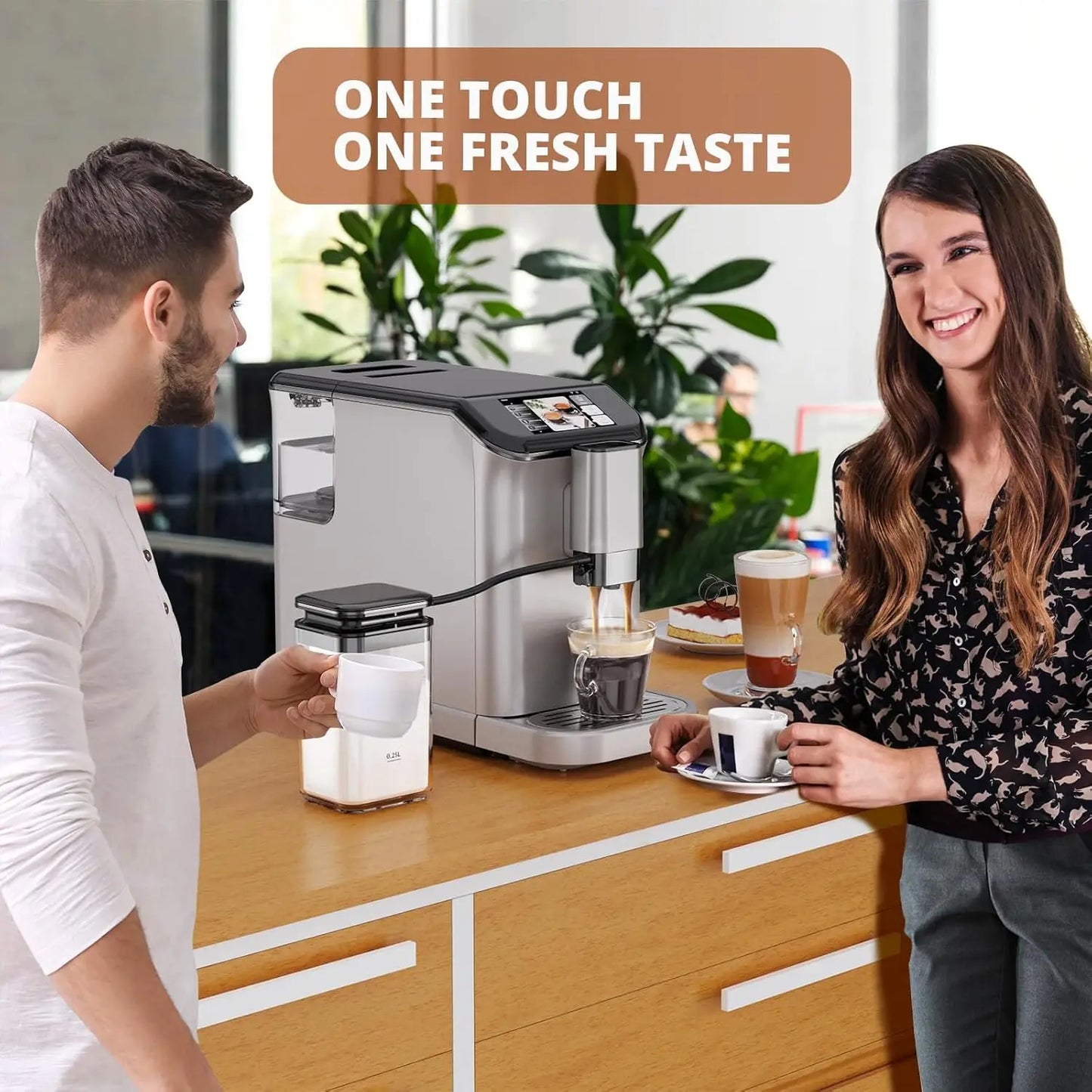 Adoolla 20 Bar Touch Screen Espresso Machine With Grinder