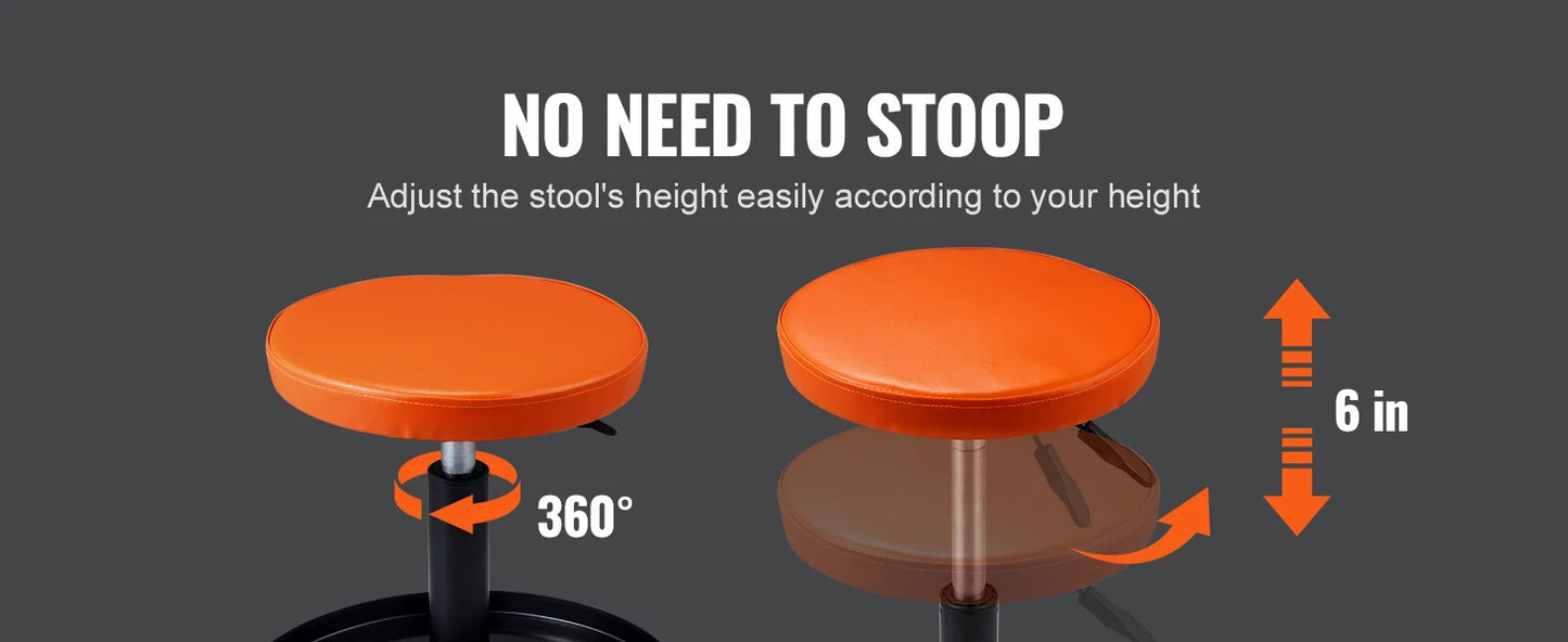 SucceBuy Mechanic Stool Padded Rolling Pneumatic Creeper For Garage Repair