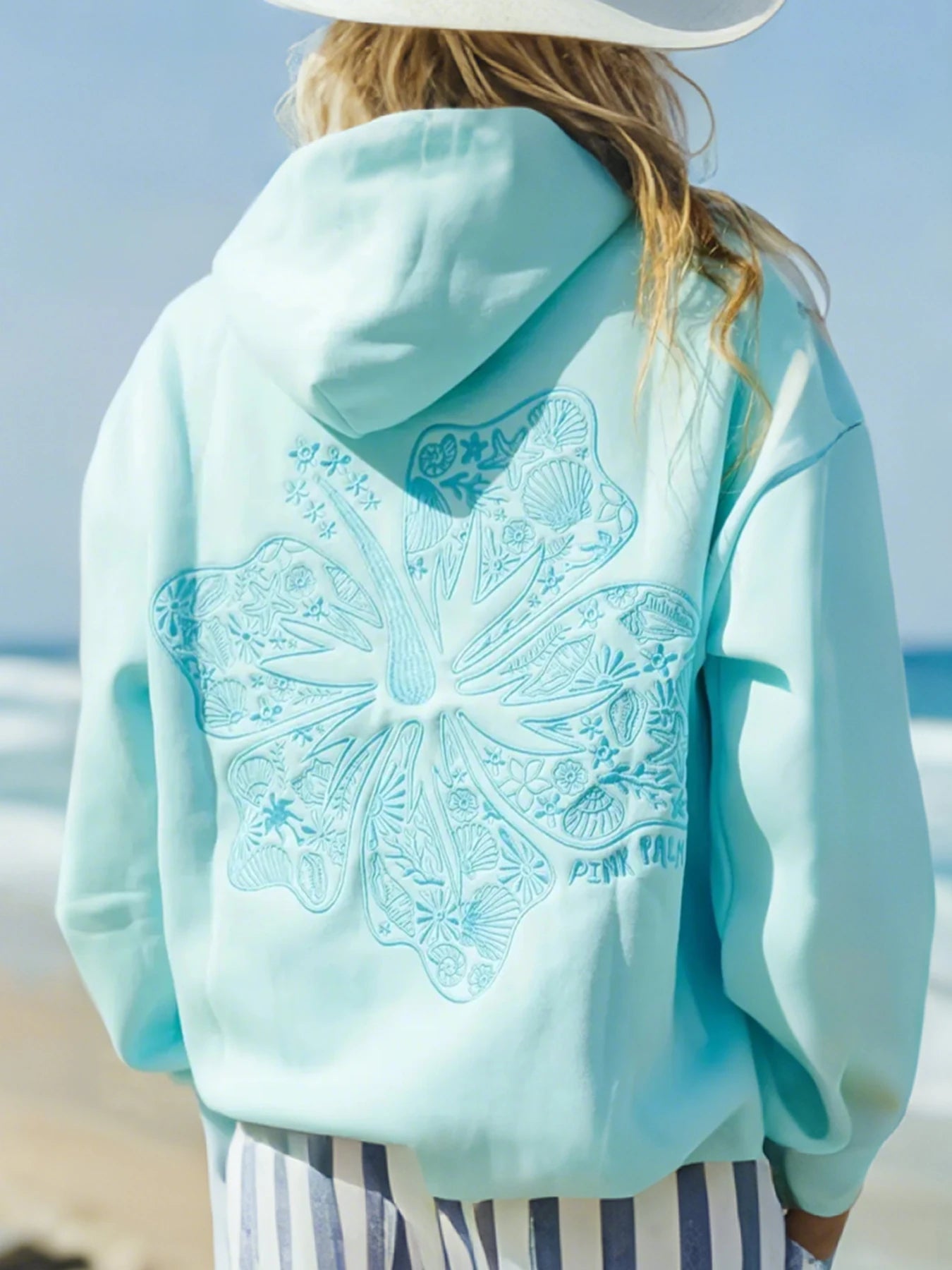 Women's Tropical Floral Island Hoodie Pullover With Pockets