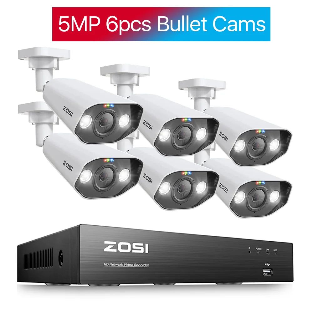 ZOSI 8CH 5MP PTZ IP Camera System POE NVR Kit Outdoor