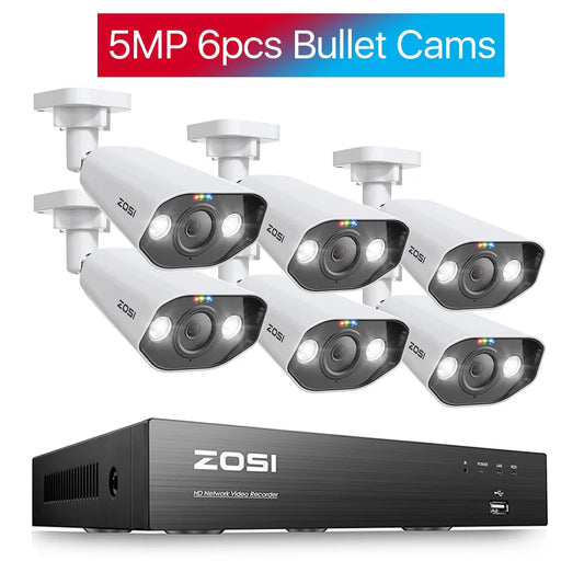 ZOSI 8CH 5MP PTZ Security PoE IP Camera System NVR Kit