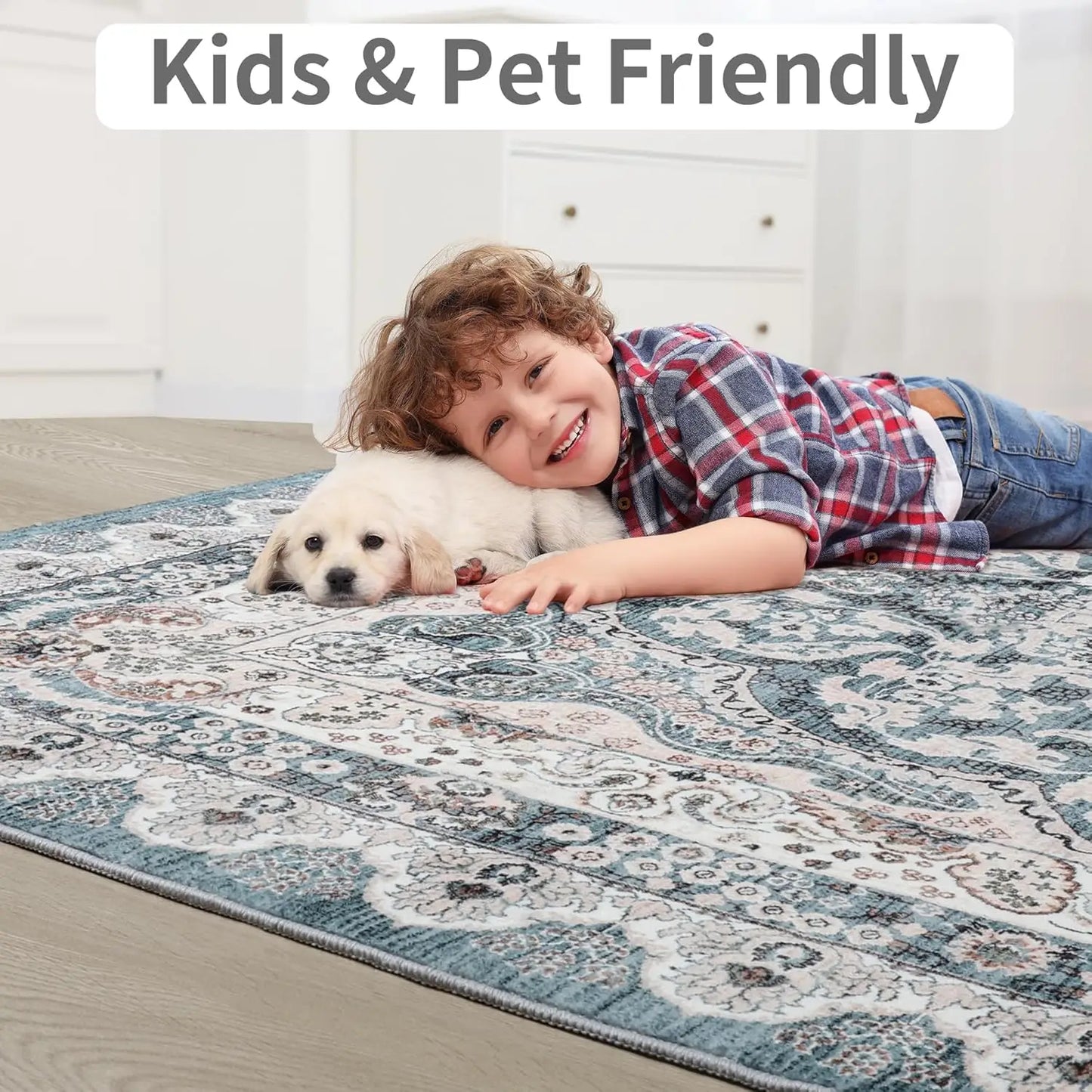 NoahasCN Nonslip Machine Washable Area Rug Living Room