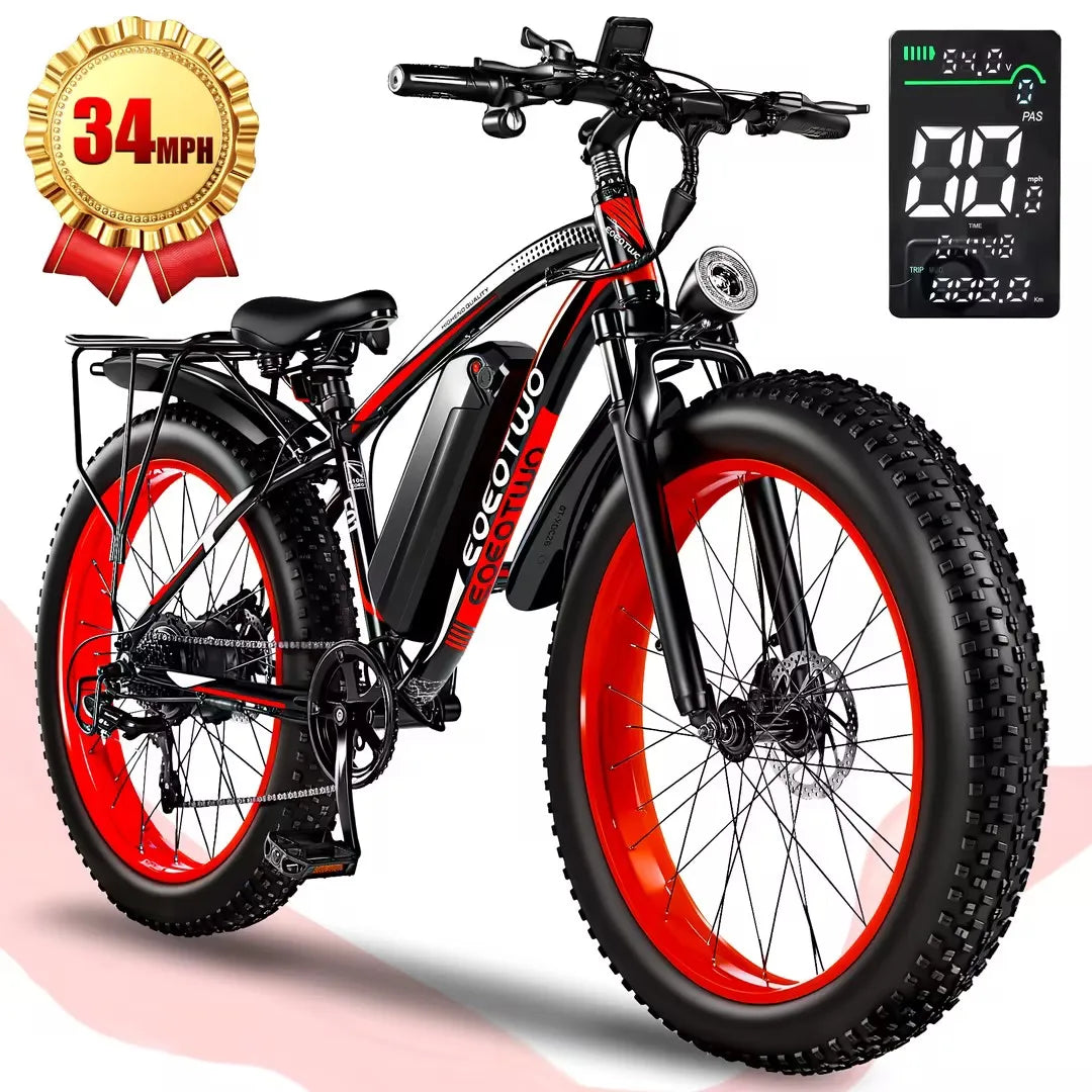 EOEOTWOC 1500W Electric Fat Tire Ebike 34MPH Mountain Bike