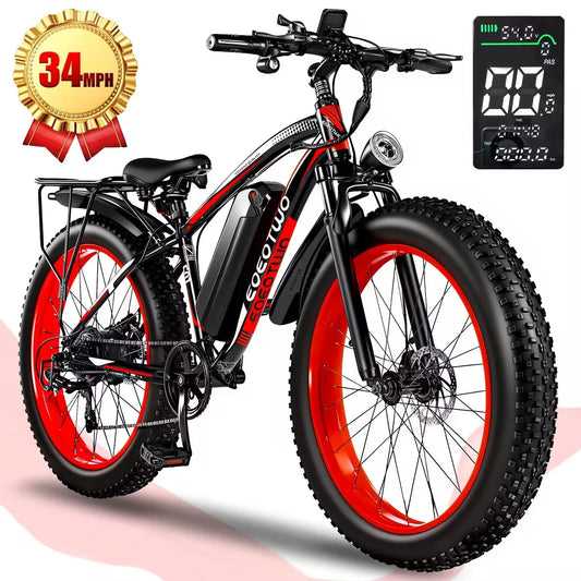 EOEOTWOC 1500W Electric Fat Tire Ebike 34MPH Mountain Bike