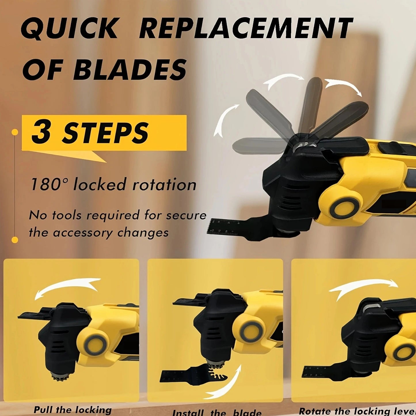 NEWONE Oscillating Multi Tool 20V Cordless AntiVibration 6 Speed Kit