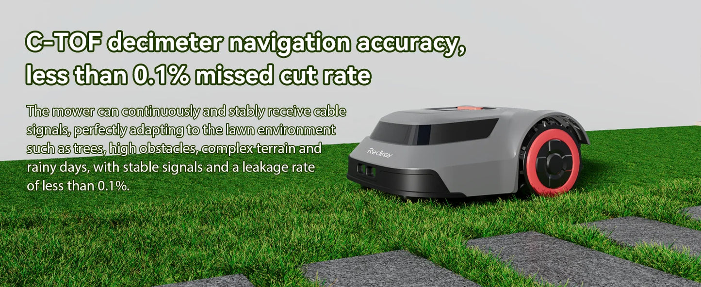 Redkey C TOF Robot Lawn Mower MGC1000 Automatic Charging