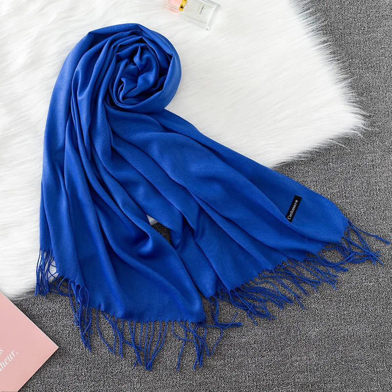 Sanmaihuacn Pashmina Scarf Cashmere Feel Headscarf Winter