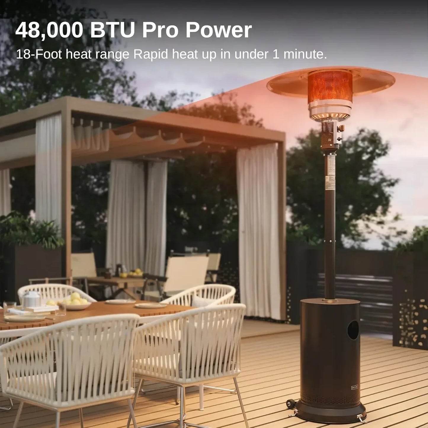 XMSJ 48000 BTU Patio Heater Outdoor Round Table Design