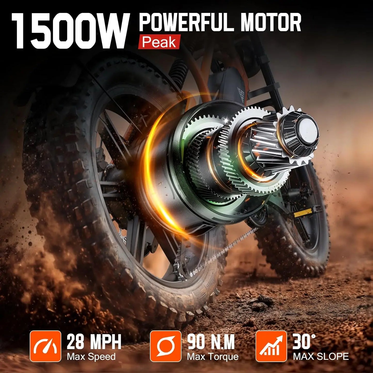 TST R002S 1500W Electric Fat Tire Bike All Terrain Cruiser