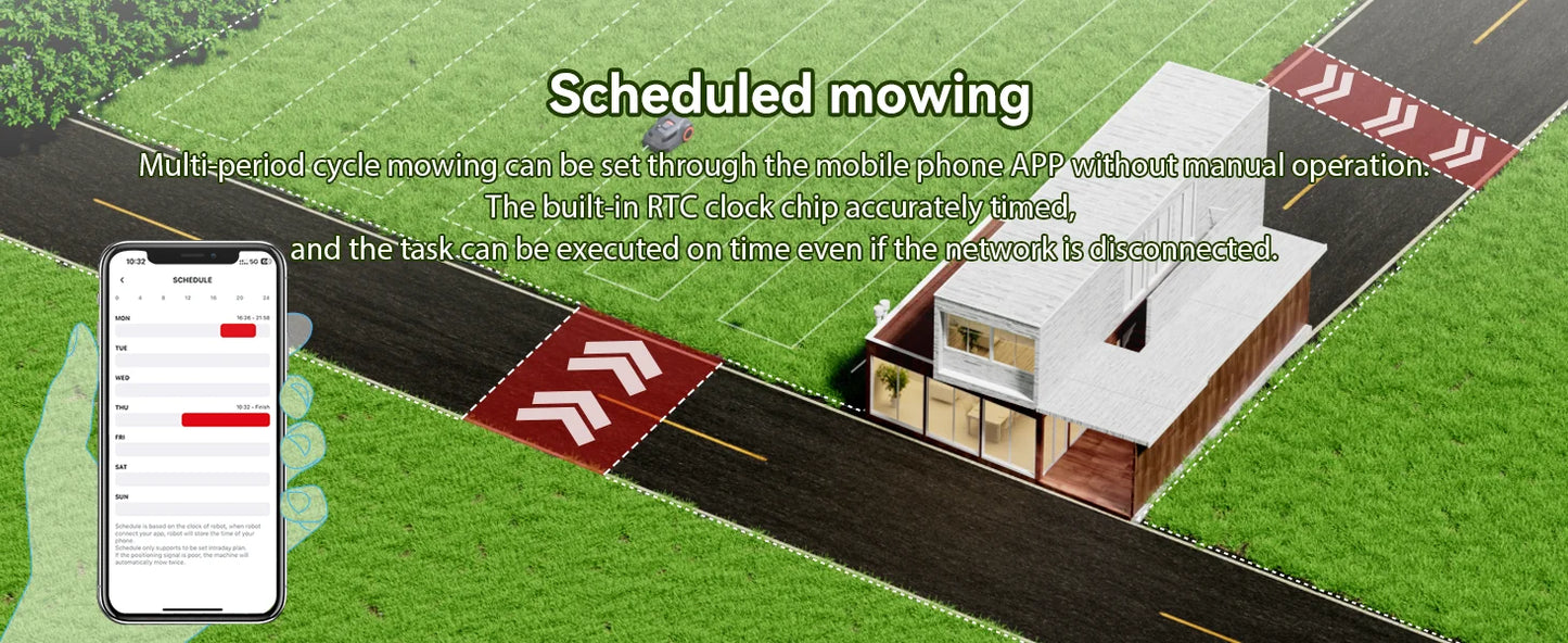 Redkey C TOF Robot Lawn Mower MGC1000 Automatic Charging