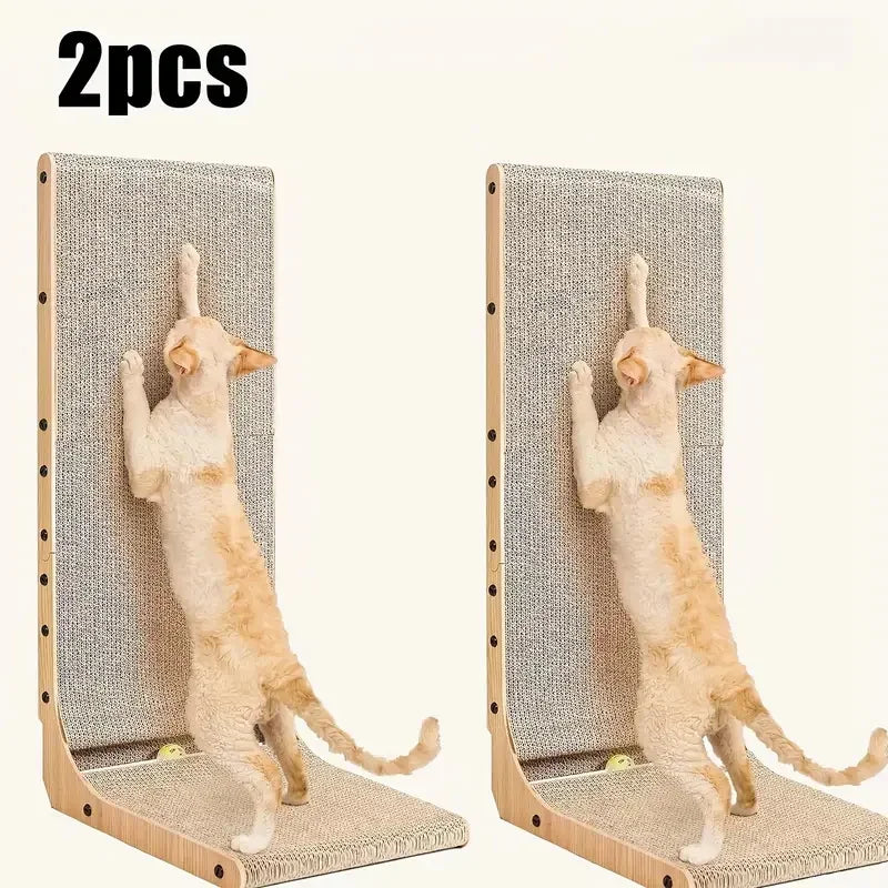 L Shaped Cat Scratching Post Three Layer Indoor Cardboard