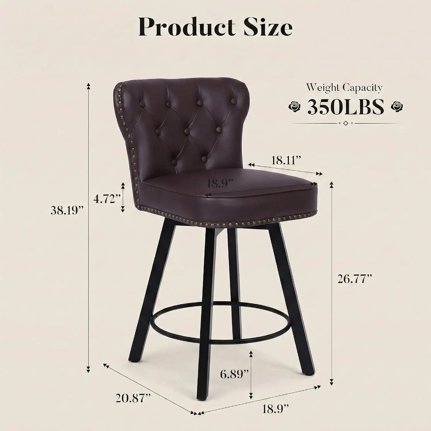 Guangbai Counter Height Bar Stools Set Of 4 Mid Century