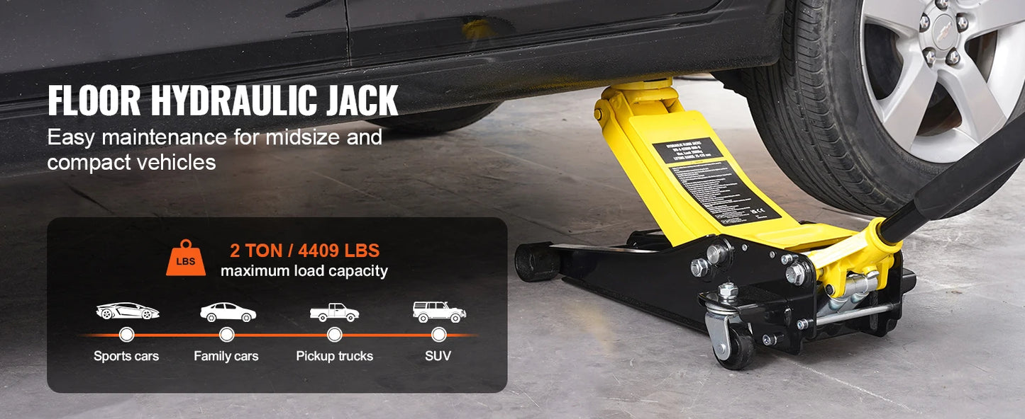SucceBuy Low Profile Floor Jack Heavy Duty Hydraulic Car Jack