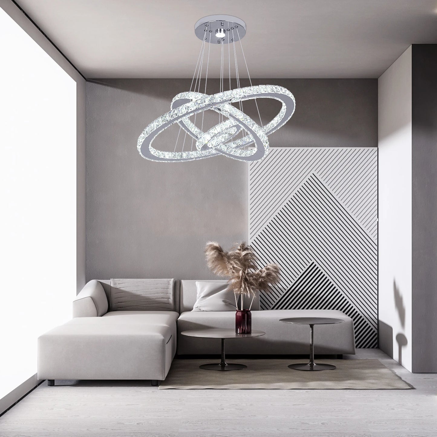 GreeLustr Crystal Chandelier Pendant Light With Dimmable LED