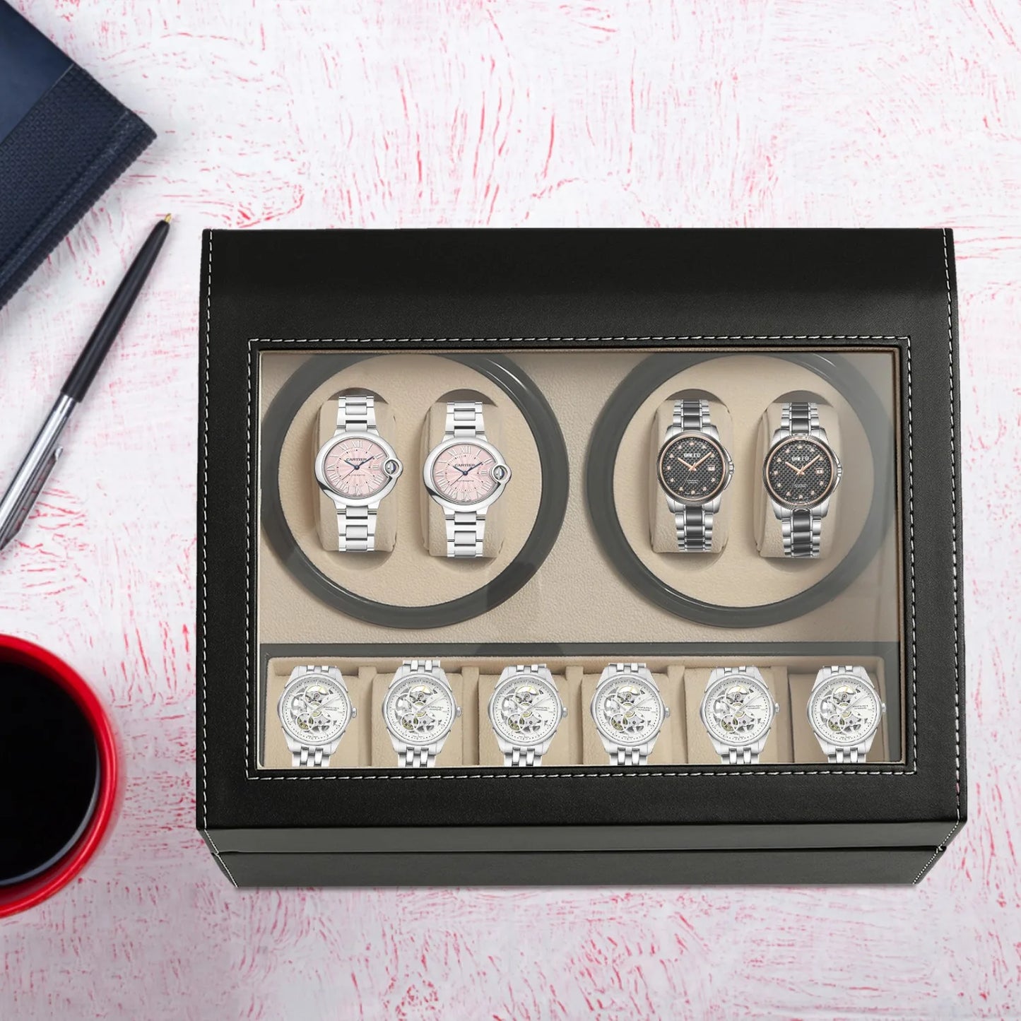 Hign-concerned Automatic Watch Winder Display Box 4 6