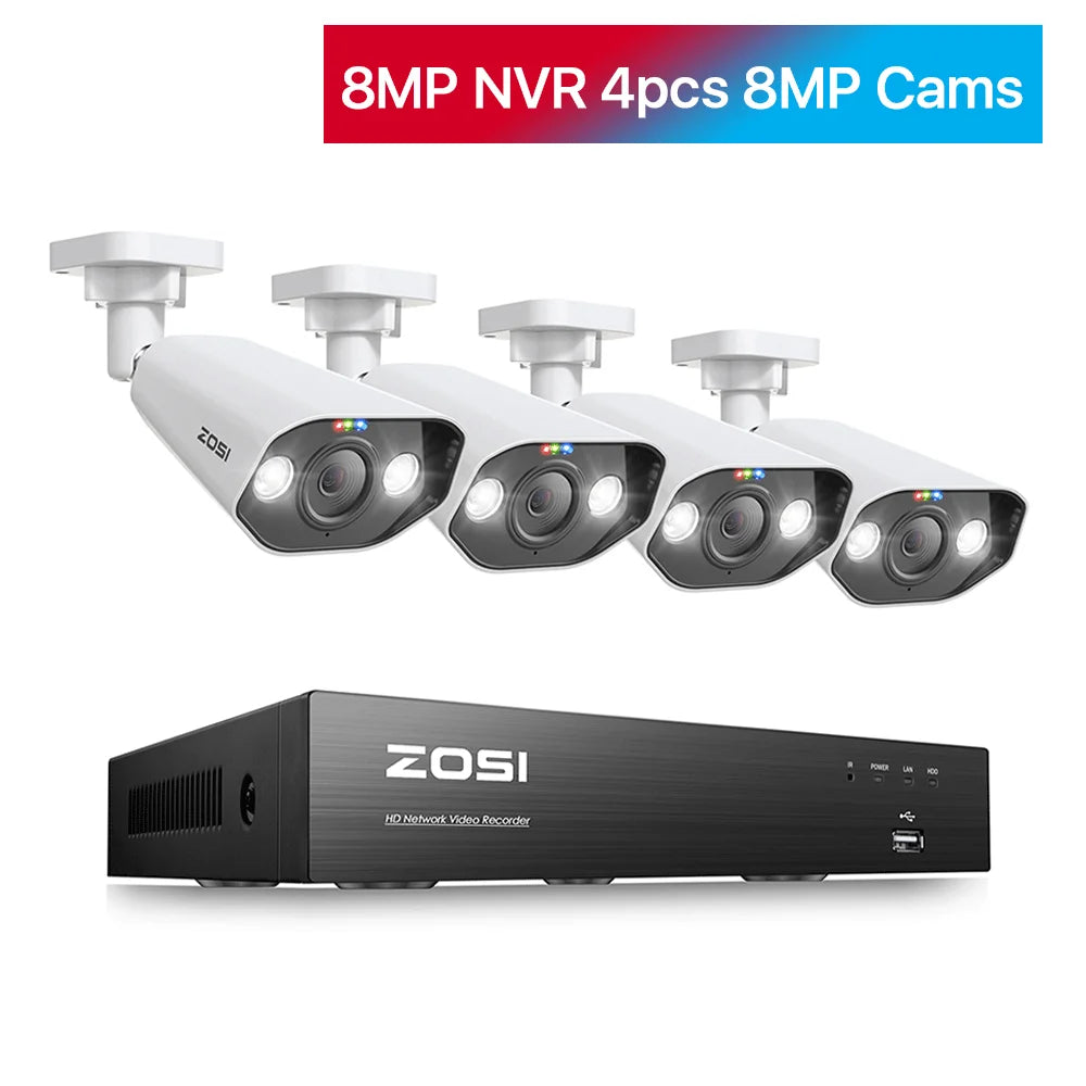 ZOSI 8 Channel POE CCTV Surveillance Kit 4K Night Vision