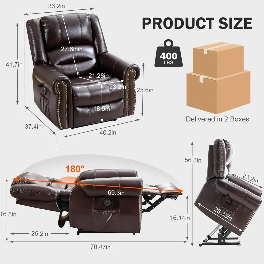 Okin Dual Motor Lay Flat Lift Chair With Massage And Heat