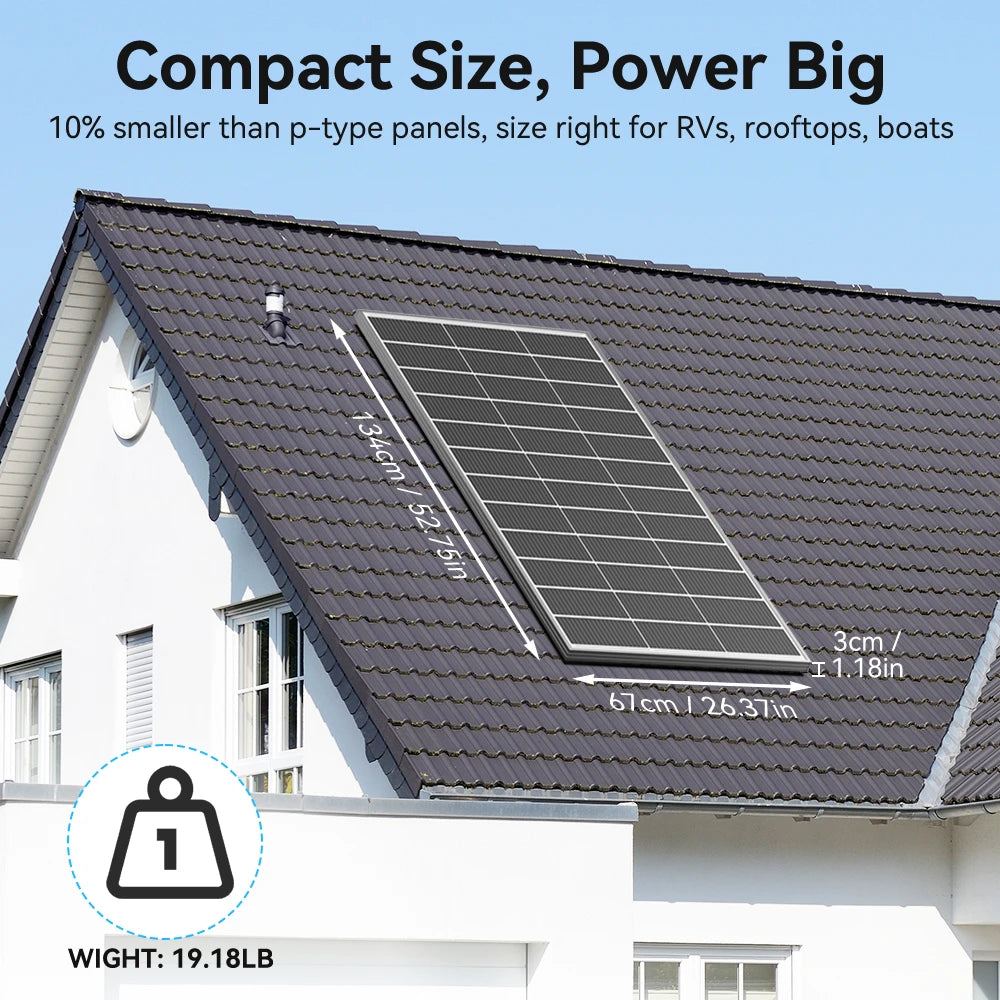 Rvpozwer 400W 12V Monocrystalline Solar Panel Off Grid