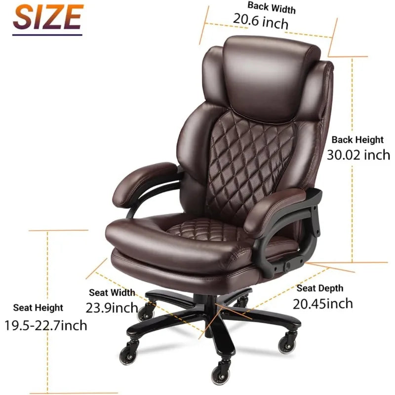 500lbs Heavy Duty Big Tall Office Chair 360 Swivel Desk