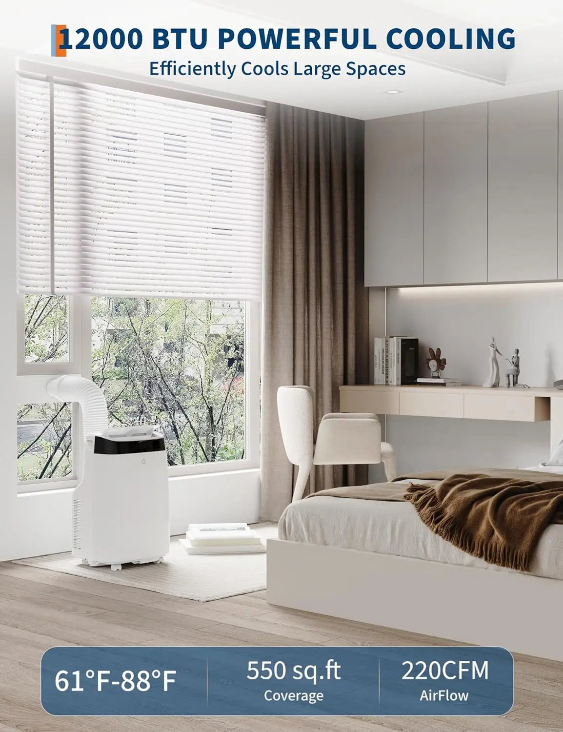 Acekool 12000 BTU Portable AC With Remote And Timer