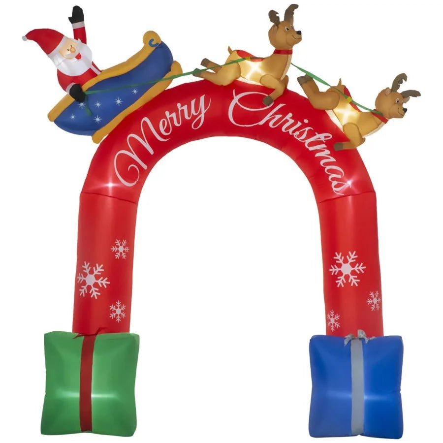 Hign-concerned Santa Sled Arch Outdoor LED Inflatable
