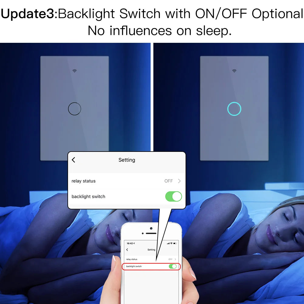 MOES Glass Panel Switch WiFi Tuya Smart Life Google Alexa