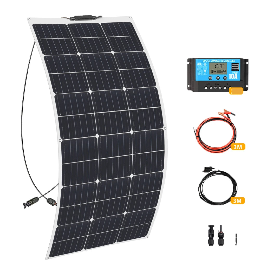 Xinpuguang Solar Panel Kit 12V 100W 200W Flexible 24V