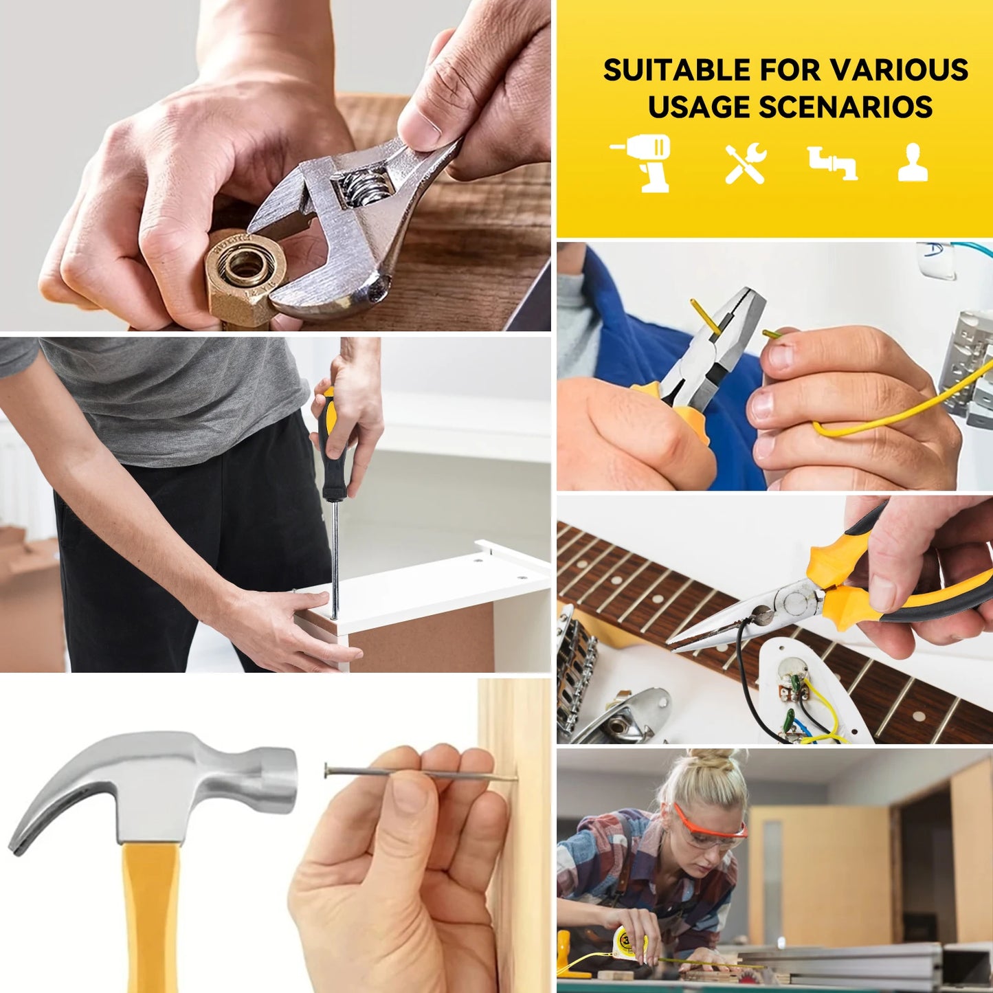 DIY Supplies 158Pcs Multifunctional Household Tool Kit Set