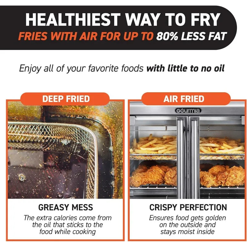 XMSJ Toaster Oven Air Fryer Combo 17 Presets French Door