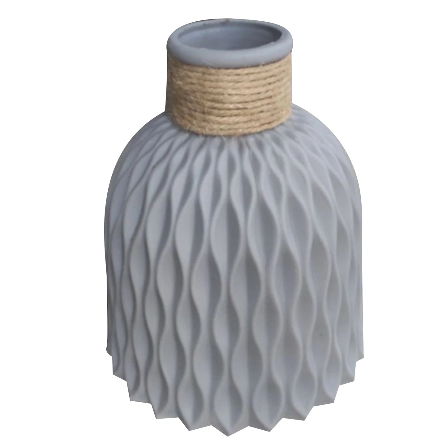 Hignconcerned 3pc Plastic Vases Set Rattan Unbreakable Decor