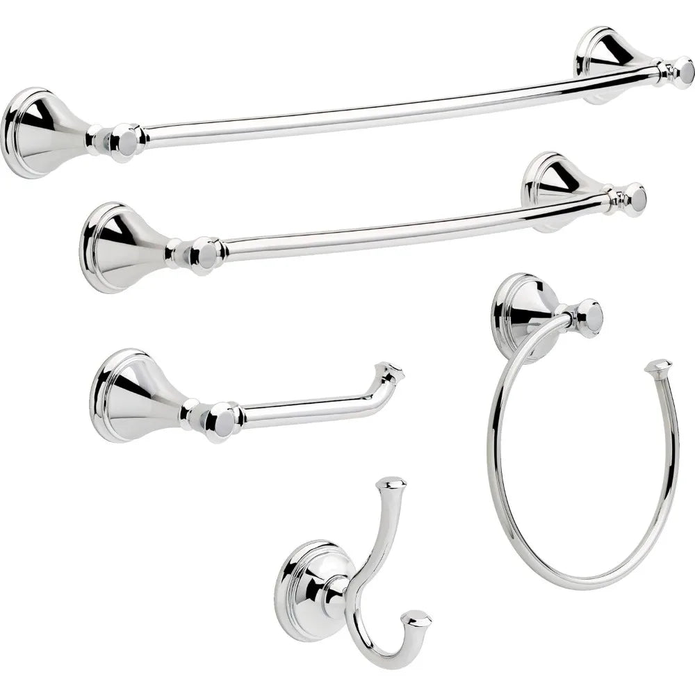 Delta Cassidy Glass Bathroom Shelf Towel Bar Wall Mount