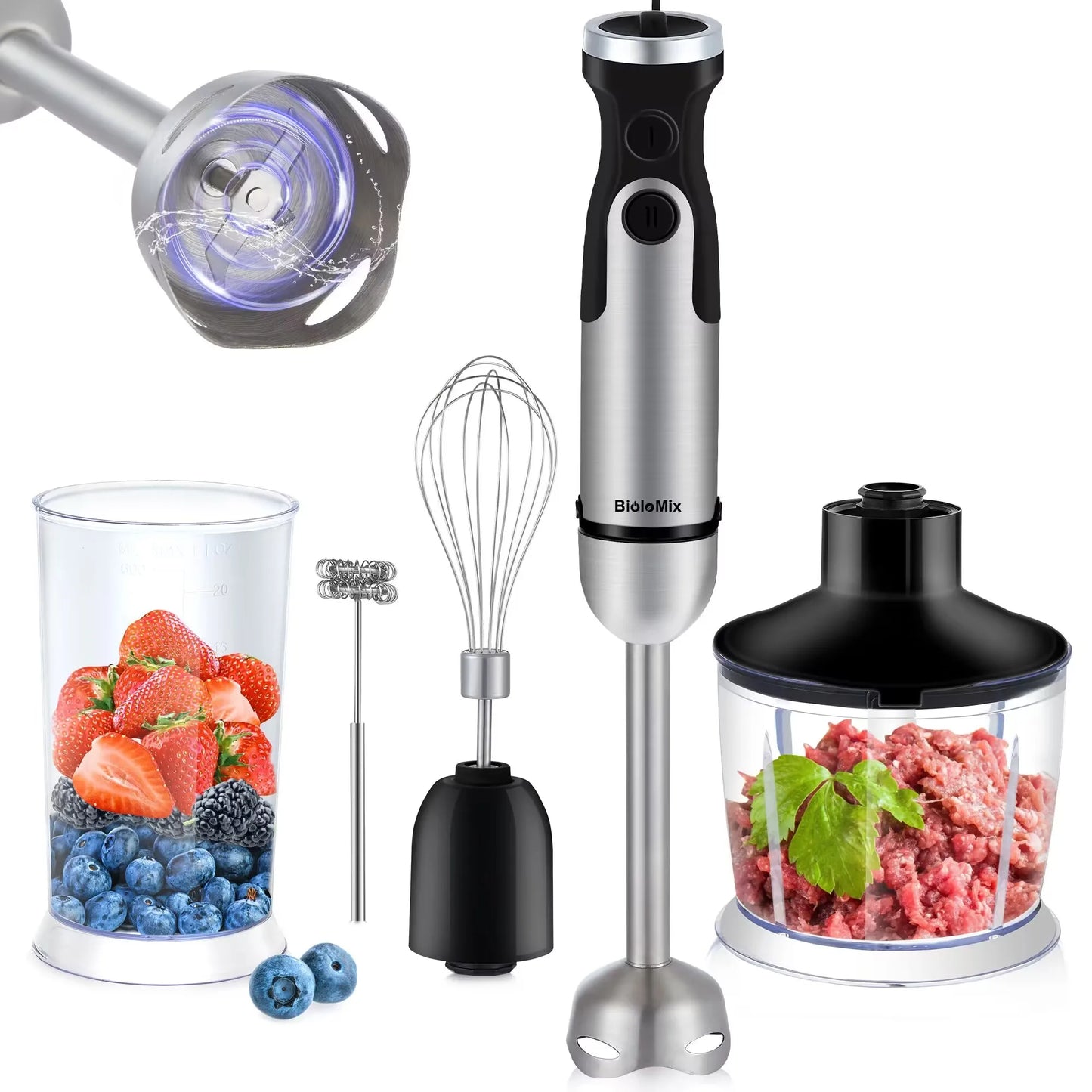Biolomix 1200W 5 In 1 Immersion Hand Blender Chopper Whisk