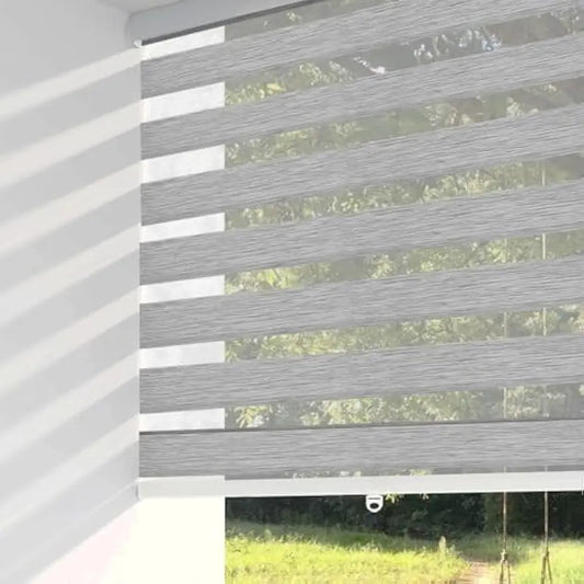 XMSJ Cordless Zebra Blinds Light Filtering Privacy Shades