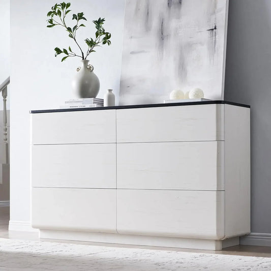 Modern 6 Drawer Dresser For Bedroom Storage