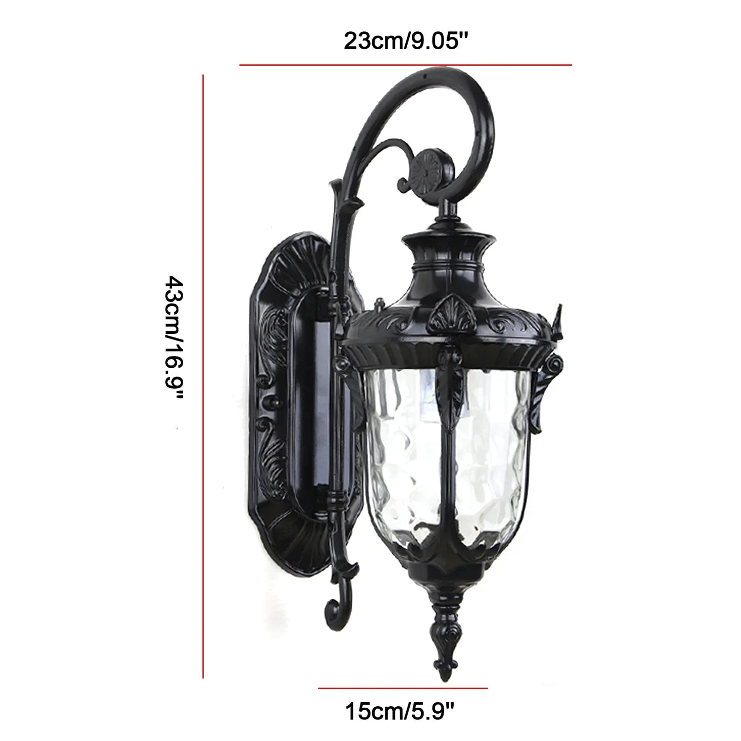 Bymaocar Outdoor Wall Light Fixture Waterfall Glass Shade