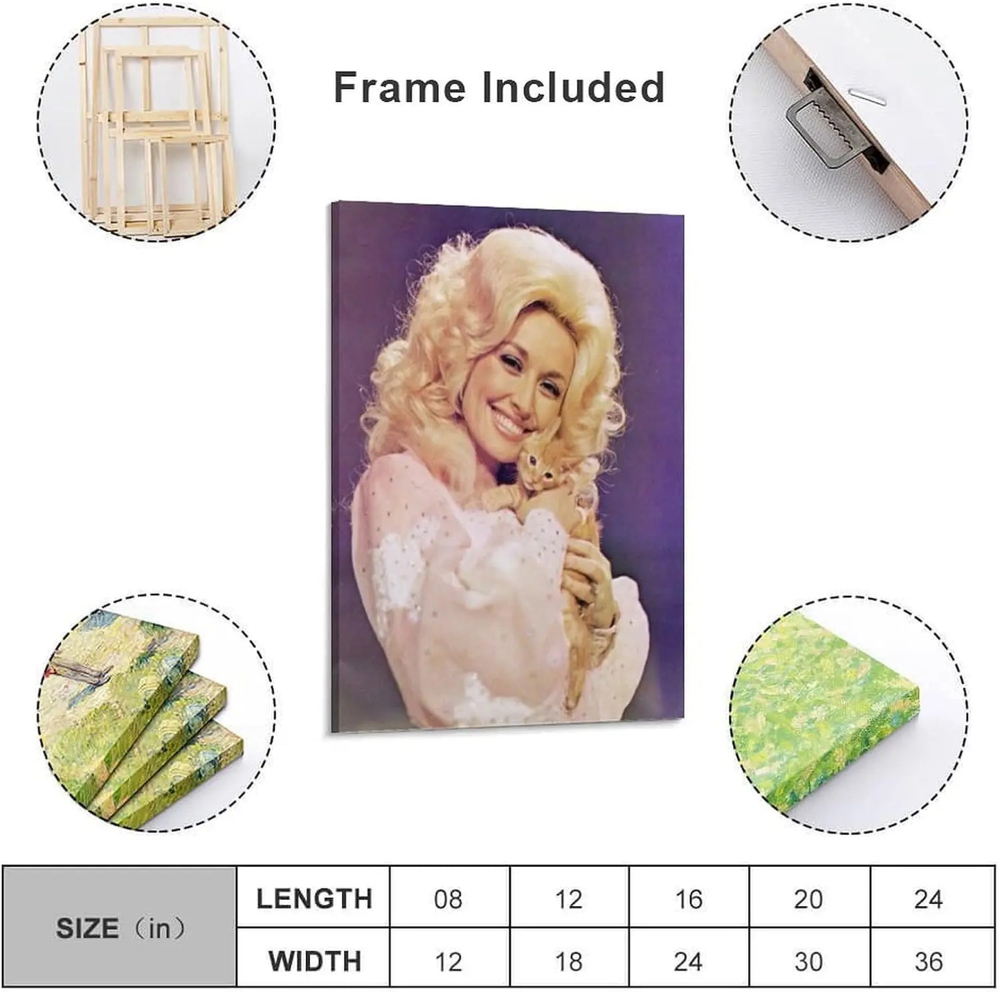 Top Modern Dolly Parton Poster Canvas Wall Art Decor