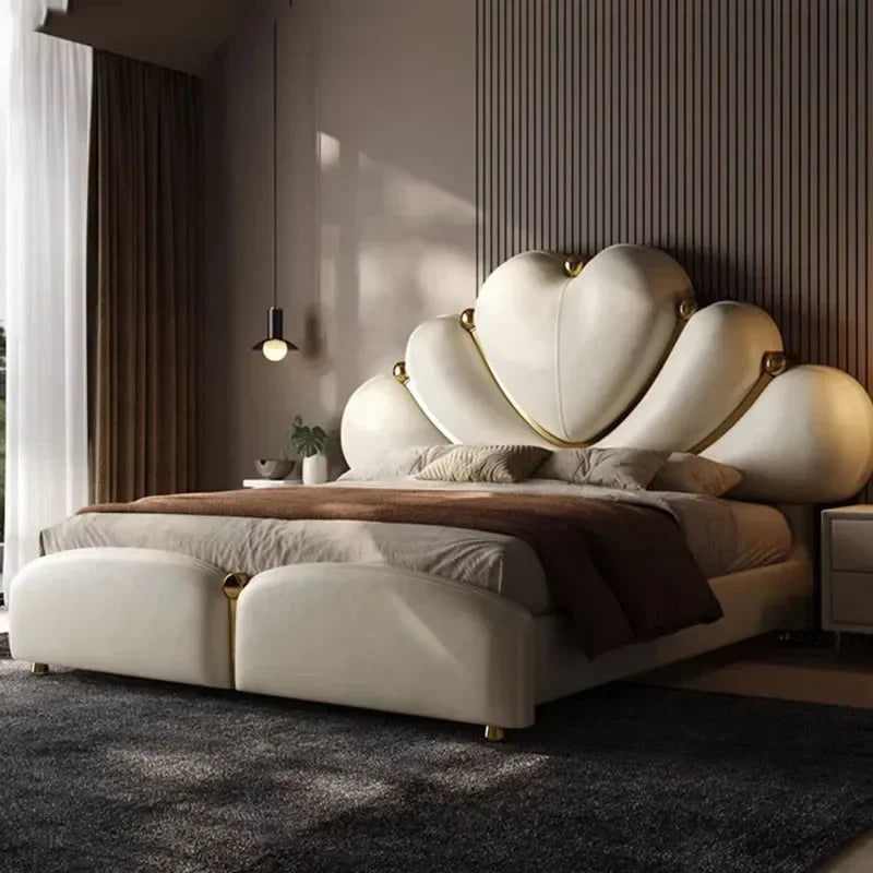 DUTRIEUXCN Nordic Style Bed Frame With Headboard Lux